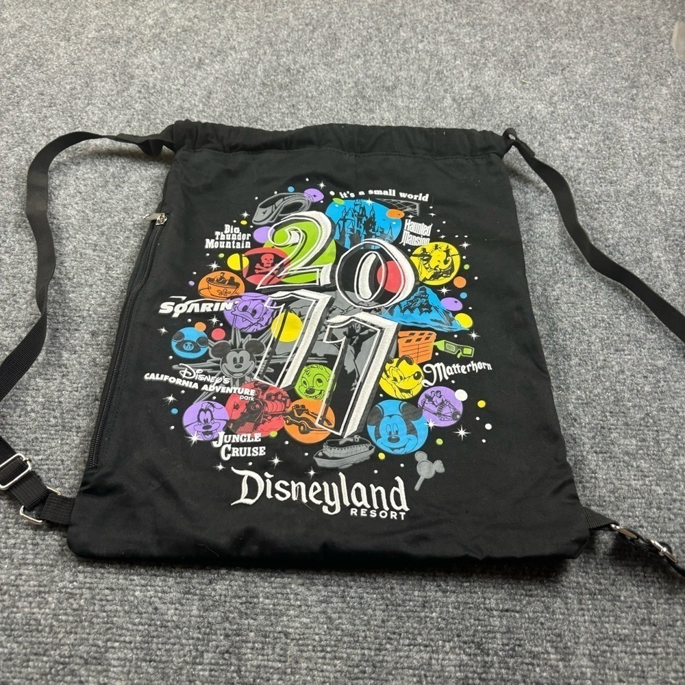 Disneyland Backpack Bag Dates 2011 Cinch Bag Black